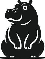 Hippopotamus silhouette animal vector