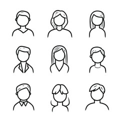 Minimalist User Avatar Icon Set – Hand-Drawn and Silhouette Profile Illustrations for Social Media, Business, and Web Design.