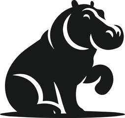 Hippopotamus silhouette animal vector