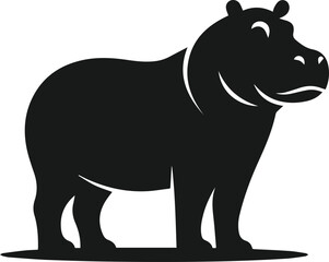 Hippopotamus silhouette animal vector