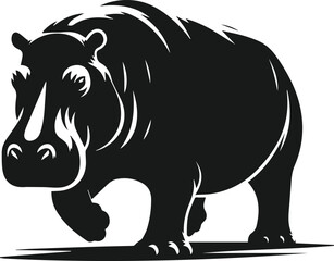 Hippopotamus silhouette animal vector