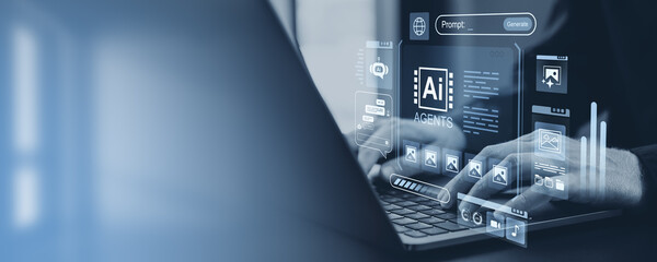 AI agent software interface for image generation.