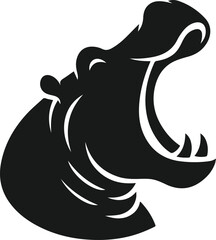 Hippopotamus silhouette animal vector