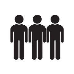 Black Silhouette Icons of People – Diverse Group, Crowd, Teamwork, Community, Children, and Family Symbols