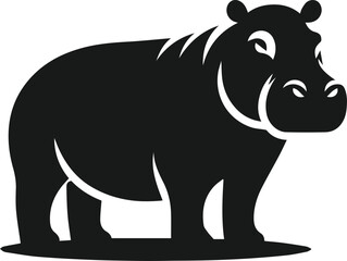 Hippopotamus silhouette animal vector