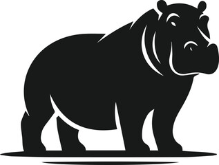 Hippopotamus silhouette animal vector