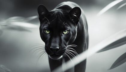 black panther or puma in the jungle

