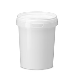 Plastikowy pojemnik, butelka, zbiornik na wyizolowanym tle