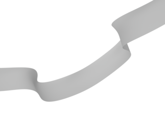 A smooth, flowing gray ribbon with gentle curves and twists on a light gray , 3d illustration
