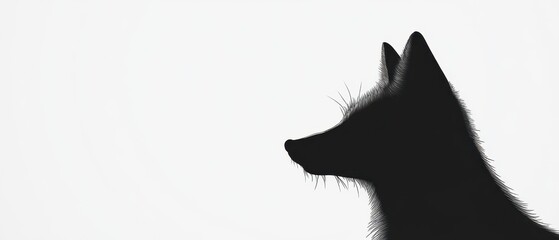 Obraz premium Elegant Silhouette of a Wolf Against Light Background Design