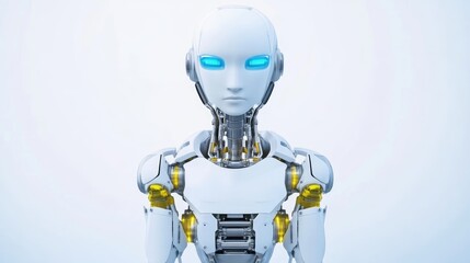 Fototapeta premium Advanced robot head and upper body, futuristic design