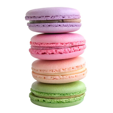 Stack of macrons isolated on transparent background