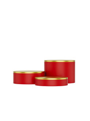 Elegant red podiums with gold accents, perfect for luxury product display or festive decoration themes. 3d illustration