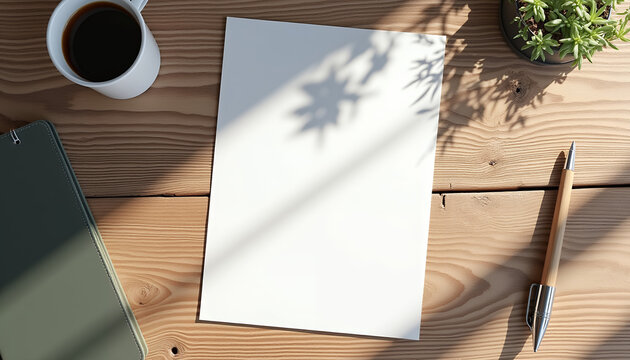 branding mockup - a4 sheet lies on the table