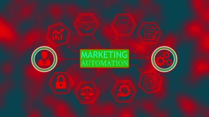 Internet, business, Technology and network concept. Planning marketing strategy. Marketing automation of business and industrial process. 3d ..