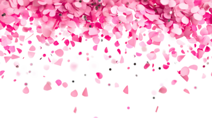 Pink confetti falling from the sky