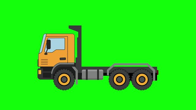 Medium Duty Truck Animation with Green Screen Background | 4K Chroma Key Video