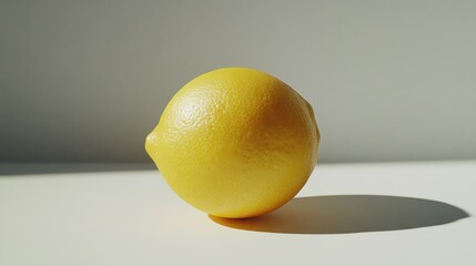 Fresh lemon on white surface, studio shot, close-up for food photography