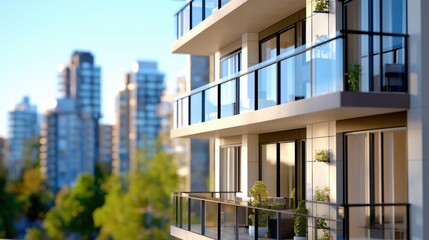 Obraz premium Modern Urban Architecture with Balcony Views