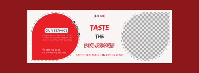 Restaurant facebook cover social media post and  Food web banner template