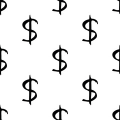 Seamless pattern with dollar currency symbol for decorative print, wrapping paper, greeting cards, wallpaper and fabric