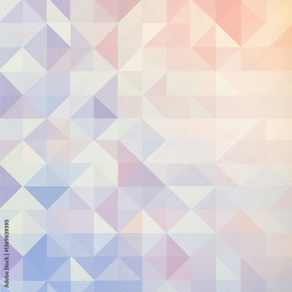 Poster Dynamic composition of soft pastel triangles arranged elegantly with smooth gradients for a modern aesthetic appeal