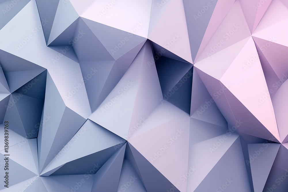 Poster abstract polygon mesh background with soft pastel color gradient style