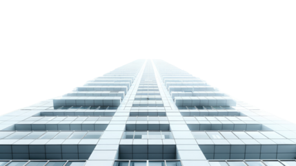 Skyward Gaze: A Modern High-Rise Soars into the Clouds, showcasing contemporary architecture and minimalist design, embodying ambition and progress.