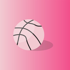 Pink Basketball Ball. Vector Illustration. 
