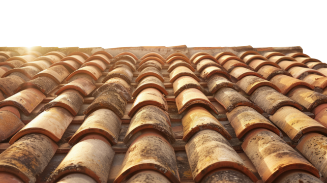 Old Tile Roofs: A unique perspective of aged terracotta roof tiles, each subtly weathered and worn, creating a textural landscape that speaks of time, craftsmanship, and the elements.