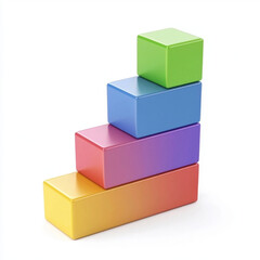 Colorful blocks stacked as ascending steps