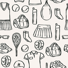 Hand drawn sketch tennis background