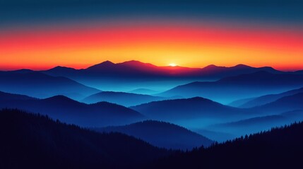 Obraz premium Majestic Sunset over Blue Mountains