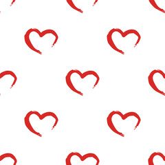 Seamless pattern with hand drawn heart doodle for decorative print, wrapping paper, greeting cards and fabric