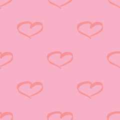 Seamless pattern with hand drawn heart doodle for decorative print, wrapping paper, greeting cards and fabric