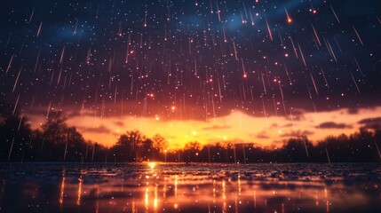 Rain, Stars, and Sunset: A Serene Night