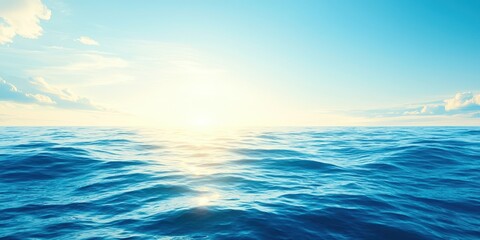 Obraz premium Calm Blue Ocean With Clear Sky on a Peaceful Day
