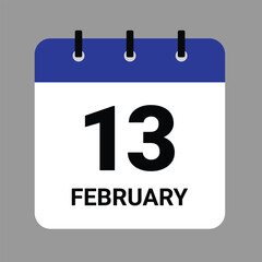 Vector illustration of a calendar icon showing dates and events. FEBRUARY 1 Calendar Icon – Flat Design, Minimalist Date Illustration