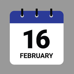 Vector illustration of a calendar icon showing dates and events. FEBRUARY 1 Calendar Icon – Flat Design, Minimalist Date Illustration