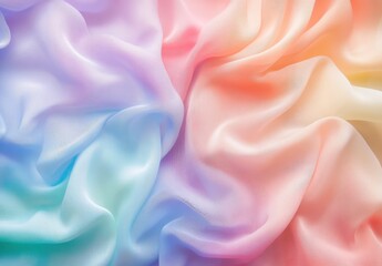 Obraz premium Here is a close up view of a beautifully vibrant rainbow colored satin fabric