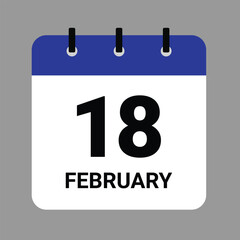Vector illustration of a calendar icon showing dates and events. FEBRUARY 1 Calendar Icon – Flat Design, Minimalist Date Illustration