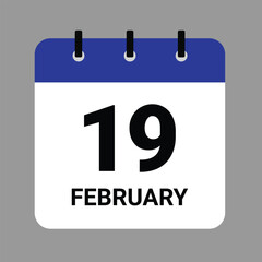 Vector illustration of a calendar icon showing dates and events. FEBRUARY 1 Calendar Icon – Flat Design, Minimalist Date Illustration