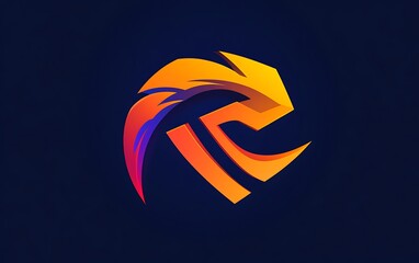 Fototapeta premium Abstract, stylized, vibrant logo design featuring a bold letter 