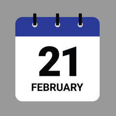 Vector illustration of a calendar icon showing dates and events. FEBRUARY 1 Calendar Icon – Flat Design, Minimalist Date Illustration