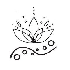 lotus flowers and elements for the composition design . doodle graphics. Design in oriental, Indian style. Sketch of a hand-drawn vector illustration. the basis for printing.postcard and textile print