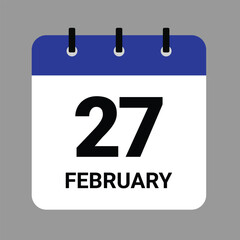 Vector illustration of a calendar icon showing dates and events. FEBRUARY 1 Calendar Icon – Flat Design, Minimalist Date Illustration