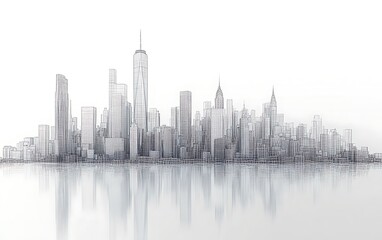 Fototapeta premium NYC Skyline - Abstract Architectural Lines