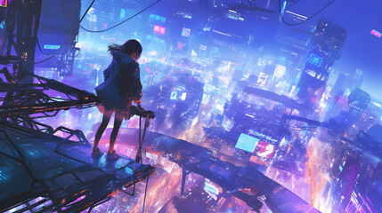 The Biohacker cyberpunk character illustration