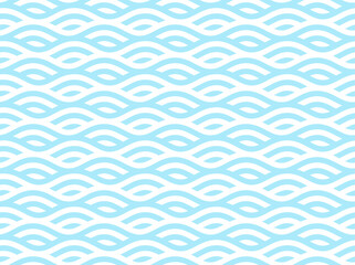 Seamless pattern with light blue waves