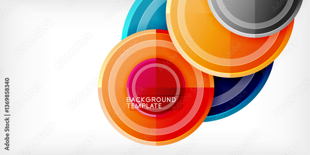 Poster minimal geometric abstract background. circle triangle design